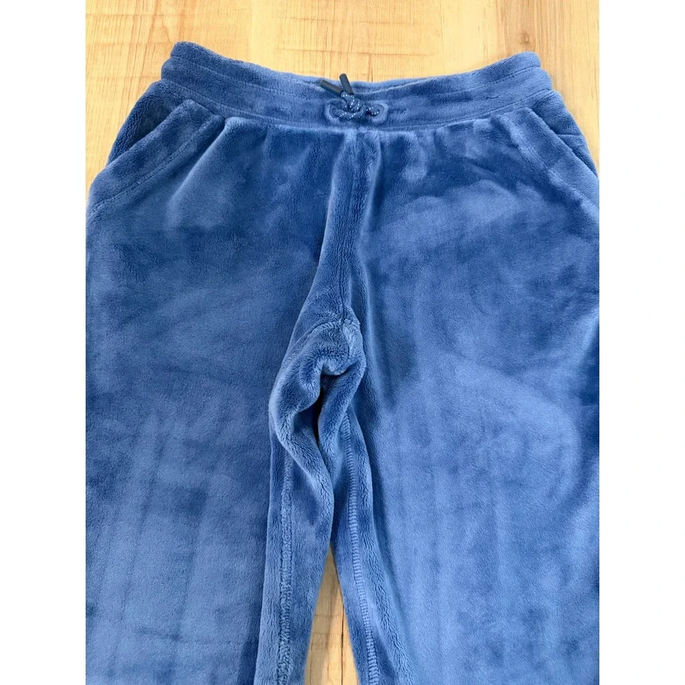 Athleta Girl Blue Plush Fleece Joggers Heavyweight Cozy Sweatpants Size L 12
